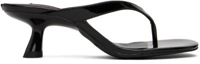 Simonmiller Black Beep Thong Heeled Sandals In 90303 Black