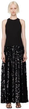 Simonmiller Black Memphis Crepe Sequin Maxi Dress In Black