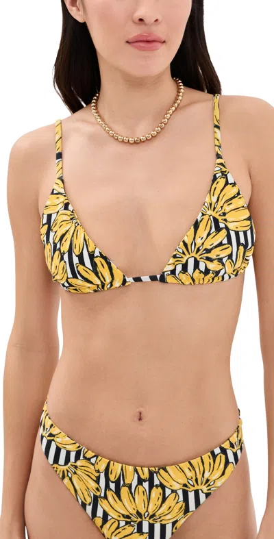 Simonmiller Bwai Bikini Top Banana Stripe In Yellow
