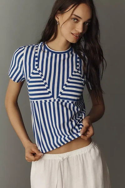 Simonmiller Bwai Striped Short-sleeve Top In Blue