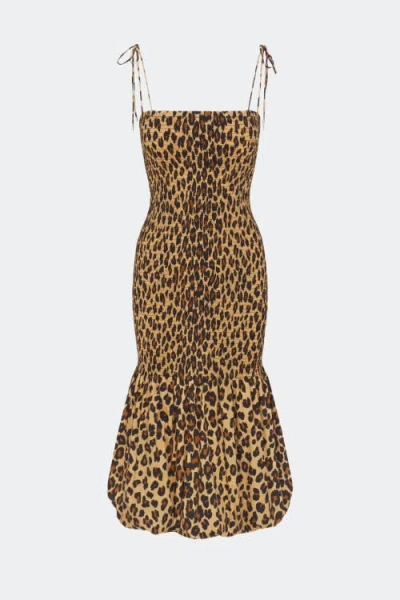 Simon Miller Simonmiller Canto Smocked Poplin Dress In Brown