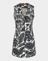 Simonmiller Carob Striped Linen Cotton Sleeveless Mini Dress In Black