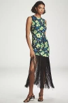 Simonmiller Casablanca Asymmetrical Fringe Dress In Green