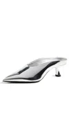 Simonmiller Chrome Pointed Gala Mules Silver In Silver