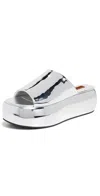Simonmiller Cloudy Vegan Metallic Platform Slide Sandals In Silver