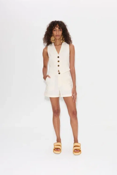 Simonmiller Como Linen Shorts In Chalk