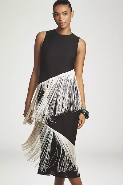 Simonmiller Copacabana Sleeveless Fringe Mini Dress In Black