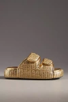 Simonmiller Cro Raffia Slide Sandals In Gold