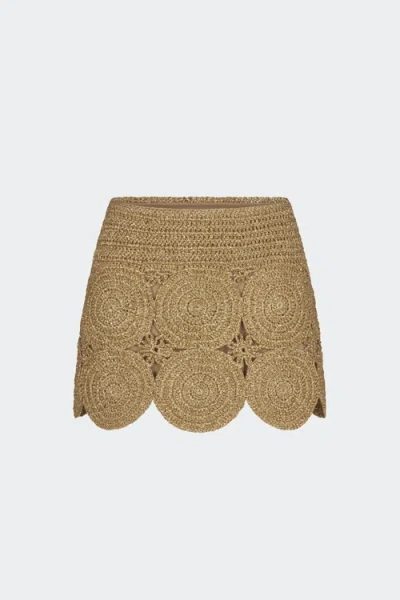Simon Miller Simonmiller Crochet Beep Beep Mini Skirt In Brown