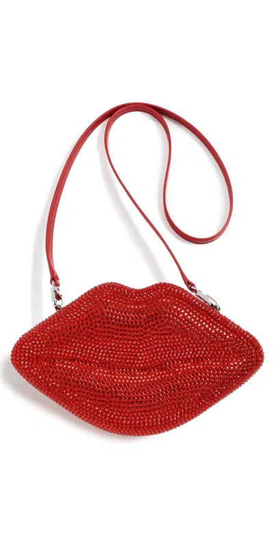 Simonmiller Crystal Lip Clutch Lucky Red