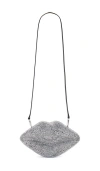 Simonmiller Clutch Crystal Lip In Metallic Silver