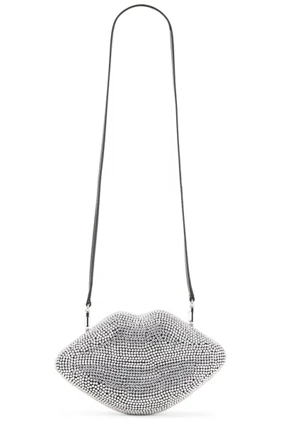 Simonmiller Crystal Lip Clutch In Silver
