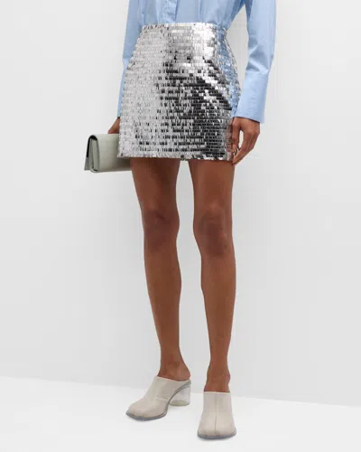 Simonmiller Dizzy Sequined Mini Skirt In Satellite Silver