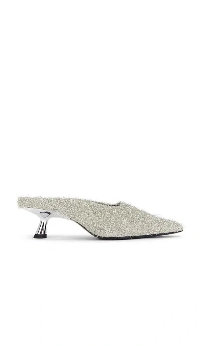 Simonmiller Gala Tinsel Pointed Mule In Silver
