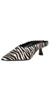 Simonmiller Haircalf Pointed Gala Mules Zebra In Black