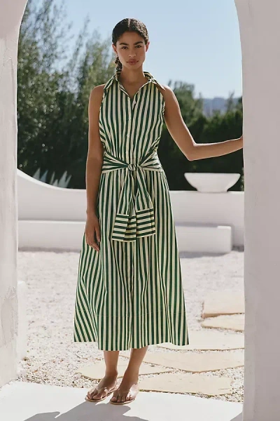 Simonmiller Inna Sleeveless Poplin Shirt Dress In Brown