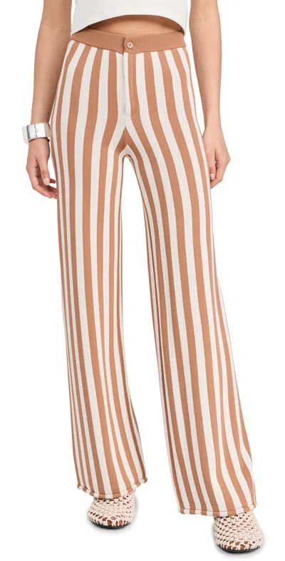 Simonmiller Jabber Knit Pants Tan Stripe In Neutral