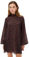 Simonmiller Joplin Chiffon Mini Dress Choco Brown Leopard