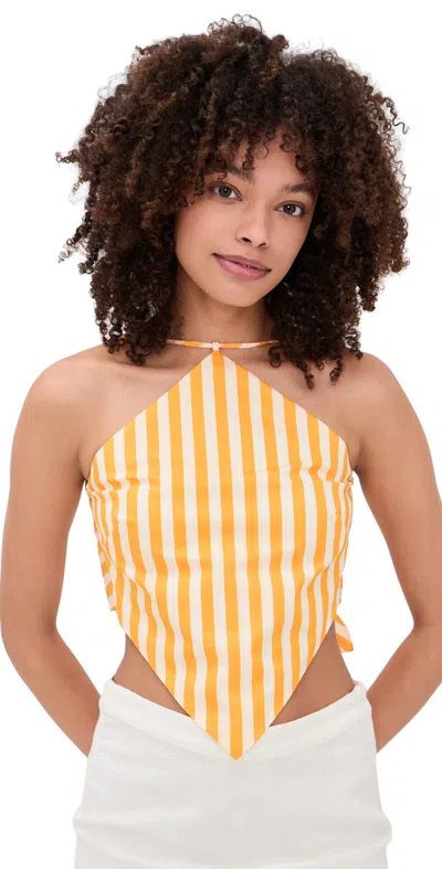 Simonmiller Kit Poplin Tie Top Sungold/ecru Stripe