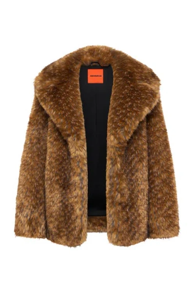 Simon Miller Knox Faux Fur Coat In Tawny