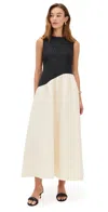 Simonmiller Laurel Moire Midi Dress Black/bone In Black