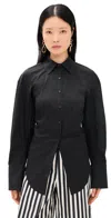 Simon Miller Loch Poplin Button Up Black