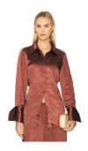 Simonmiller Loch Satin Button Up In Brown