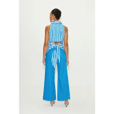 Simonmiller Loch Sleeveless Poplin Button Up In Blue
