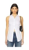 Simonmiller Loch Sleeveless Poplin Button-front Shirt In Macadamia