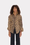 Simonmiller Loch Cutout Tie-back Striped Poplin Shirt In Cheetah