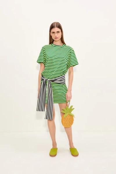 Simon Miller Simonmiller Lottie T-shirt Dress With Tie Waist In Green