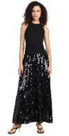 Simonmiller Memphis Crepe Sequin Sleeveless Maxi Dress In Black