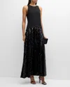 Simonmiller Memphis Crepe Sequin Sleeveless Maxi Dress In Black