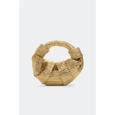 Simon Miller Simonmiller Metallic Raffia Lopsy Bag In Gold