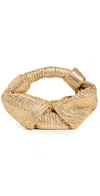 Simonmiller Metallic Raffia Lopsy Bag Gold/natural In Gold/natural