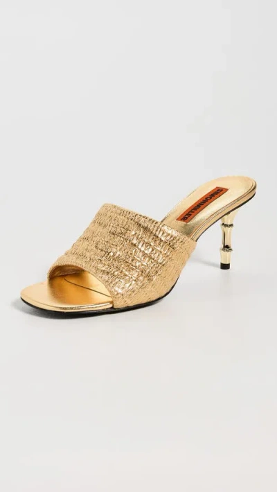 Simonmiller Metallic Raffia Playa Heel In Brown