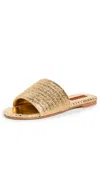 Simonmiller Salerno Metallic Raffia Flat Sandals In Gold/natural