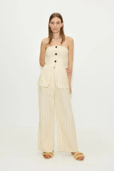 Simonmiller Mori Strapless Linen Top In Neutral