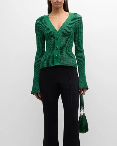 Simonmiller Peep Textured Knit Cardigan In Gummy Green