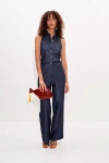 Simon Miller Simonmiller Pia Chambray Side Zip Pant In Blue