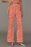 Simonmiller Pia Poplin Mid-rise Wide-leg Pants In Red