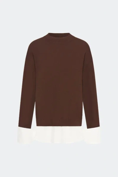 Simonmiller Pip Poplin Combo Sweater In Brown