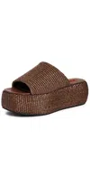 Simonmiller Raffia Cloudy Platforms Chocolate In Brown