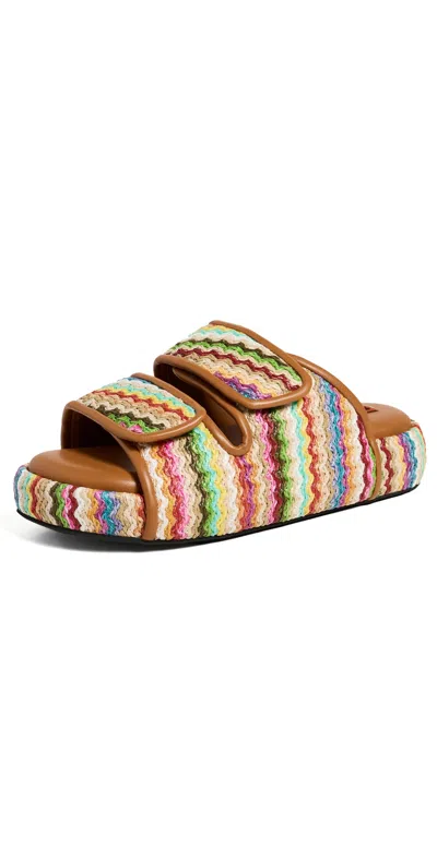 Simonmiller Raffia Cro Slides Tropical Twist In Multi