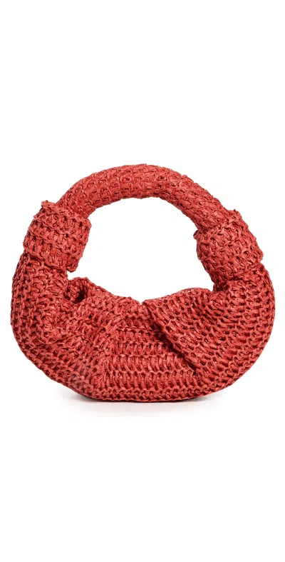 Simonmiller Raffia Lopsy Bag Cherry Red