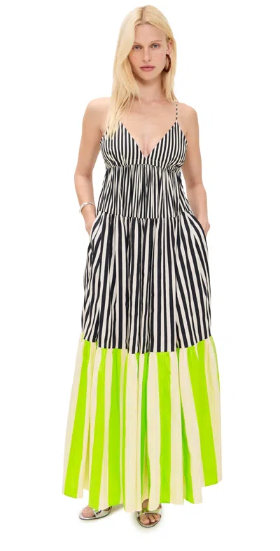 Simonmiller Romi Poplin Dress Black/cream/lime Multi