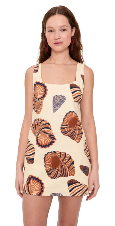 Simonmiller Sahara Linen Mini Dress Natural Shell In Multi