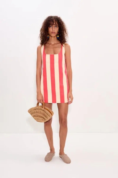 Simonmiller Sahara Striped Denim Dress In Pink