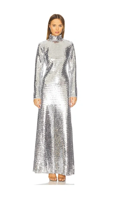 Simonmiller Sculpty Sequin Dress In Metallic Silver