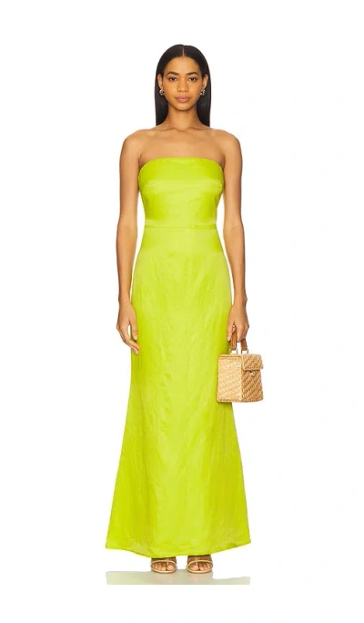Simonmiller Sculpty Strapless Satin Dress In Green